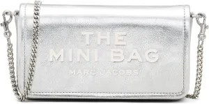 Marc Jacobs The Metallic Leather Chain Mini Bag, Silver