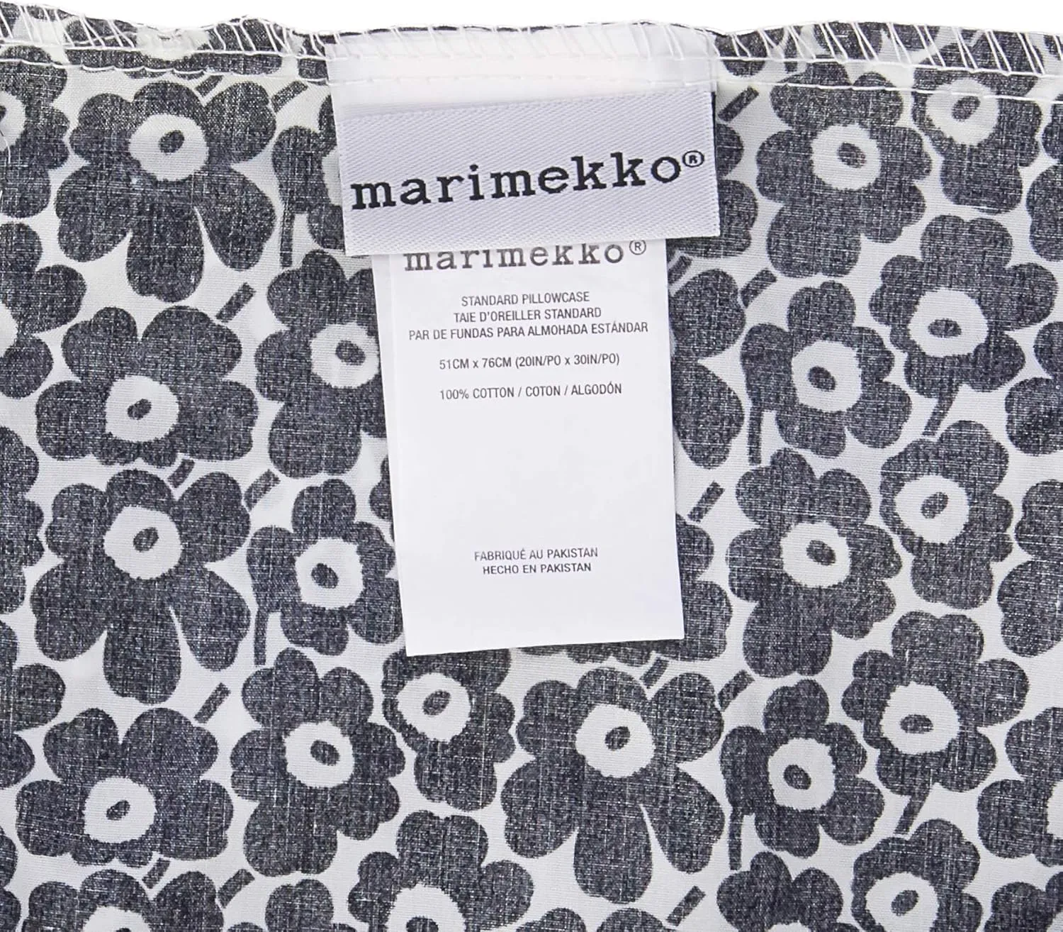 Marimekko - Pillowcase Set, Cotton Percale Bedding, Smooth & Cool Home Decor (Pikkuinen Unikko Black, Standard)