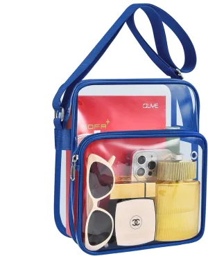 MAY TREE Clear Messenger Bag Stadium Approved Clear Bag Purse for Stadium Events Concert Sport Work
