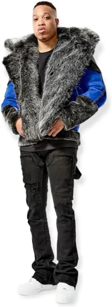 Men EL Jefe Shearling Moto Jacket (Black)