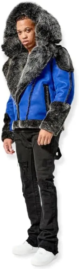 Men EL Jefe Shearling Moto Jacket (Black)