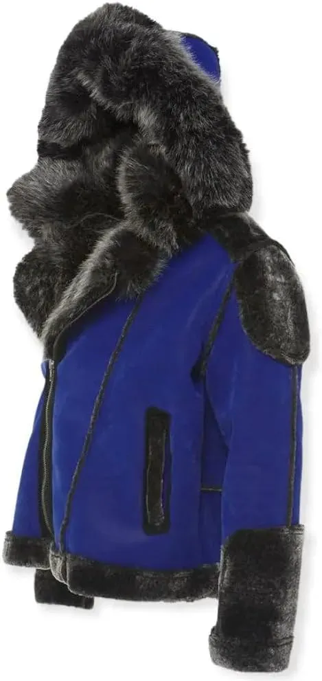 Men EL Jefe Shearling Moto Jacket (Black)