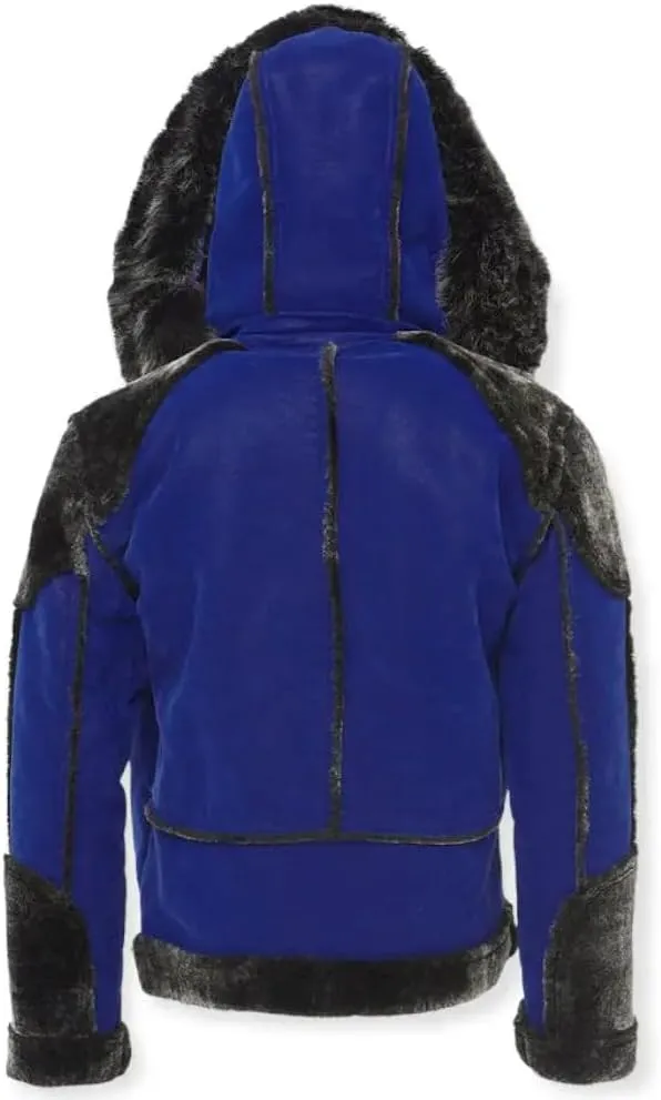 Men EL Jefe Shearling Moto Jacket (Black)