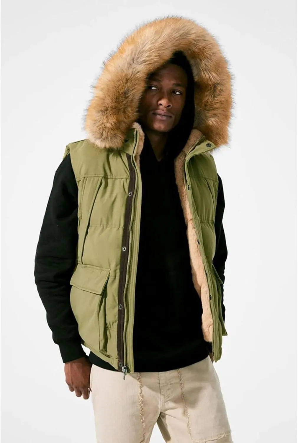 Men Yuken Puffer Vest (Army Green)