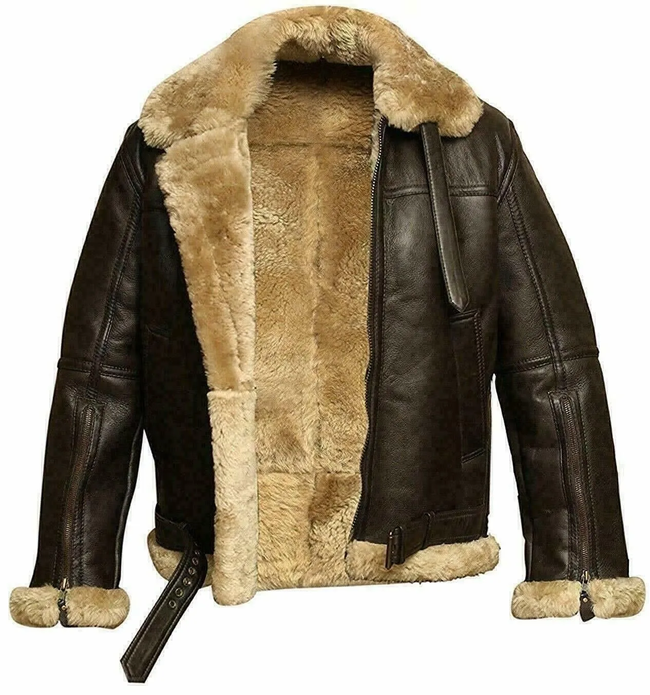 Mens B3 Brown Aviator Jacket