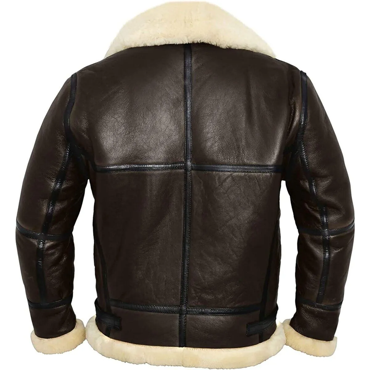 Mens B3 Brown White Aviator Jacket