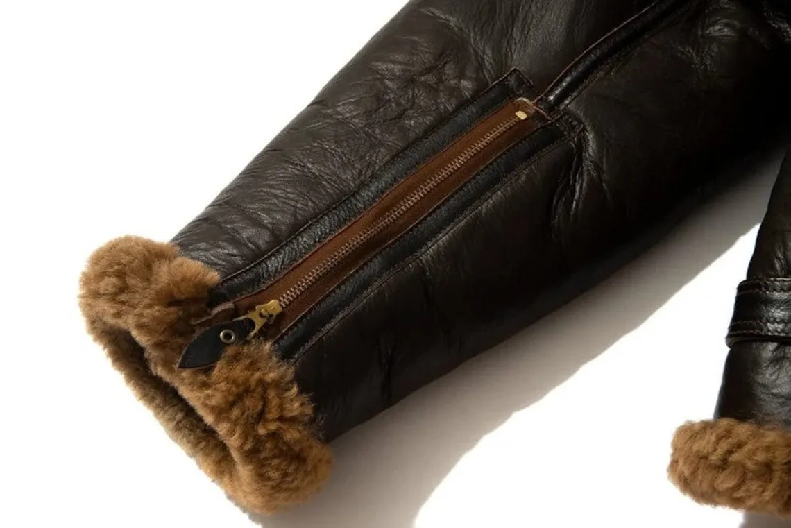 Mens Dark Brown Aviator Jacket