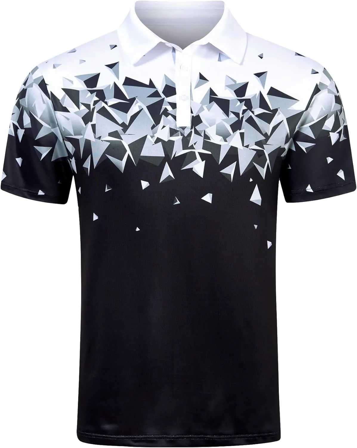 Mens Golf Shirts Short Sleeve Dry Fit Athletic Moisture Wicking Golf Polo Performance Printed Collared Polos