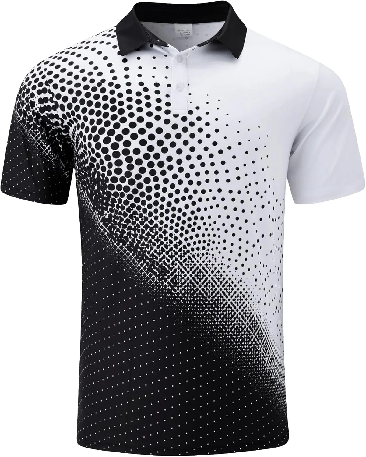 Mens Golf Shirts Short Sleeve Dry Fit Athletic Moisture Wicking Golf Polo Performance Printed Collared Polos