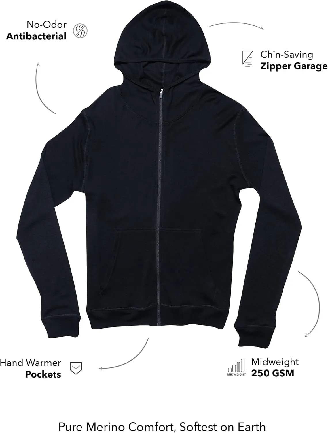 Men's Merino Pro-Knit Hoodie By Woolly | RWS Certified | Warm, Soft, Seattle Designed
