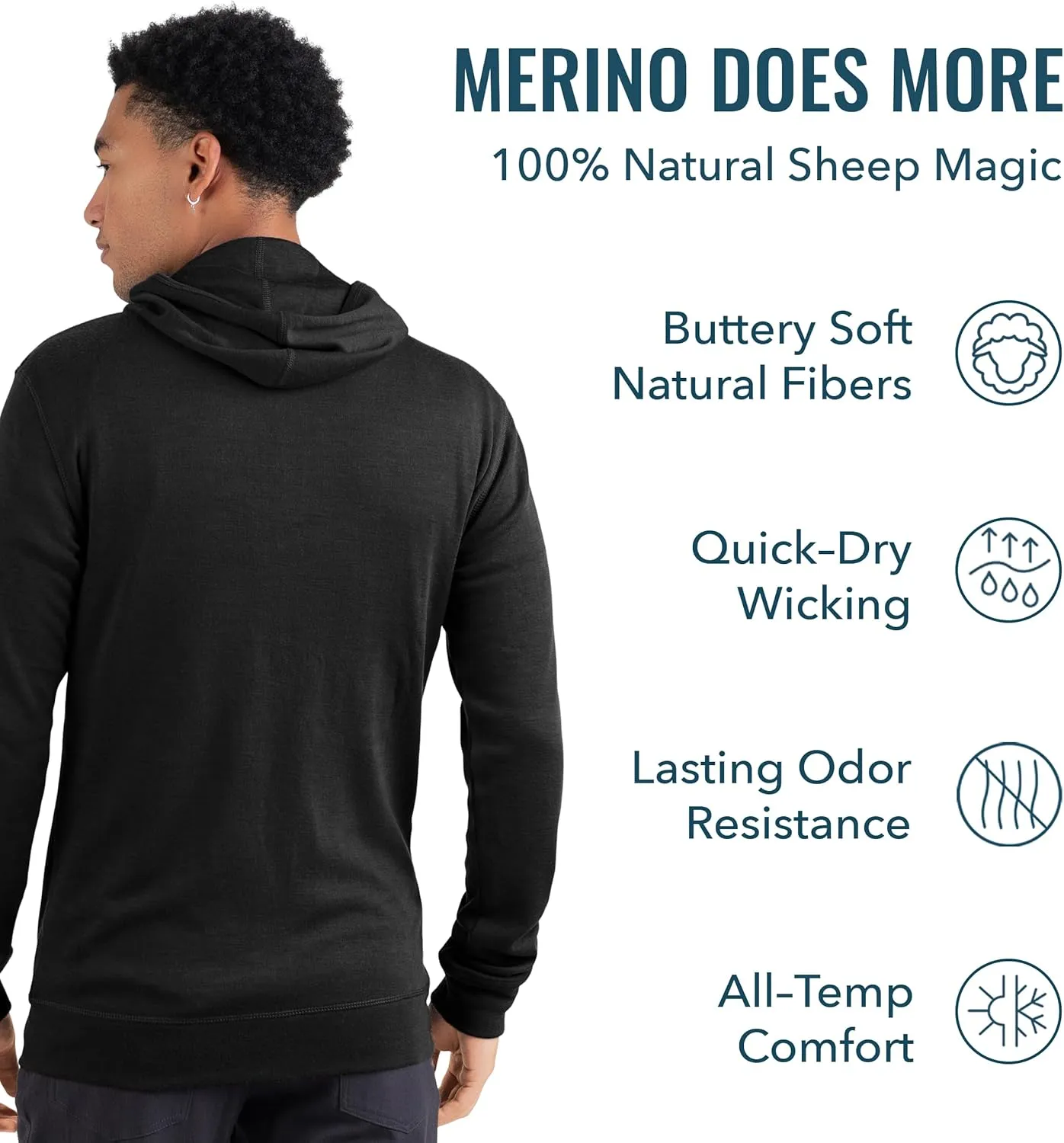 Men's Merino Pro-Knit Hoodie By Woolly | RWS Certified | Warm, Soft, Seattle Designed