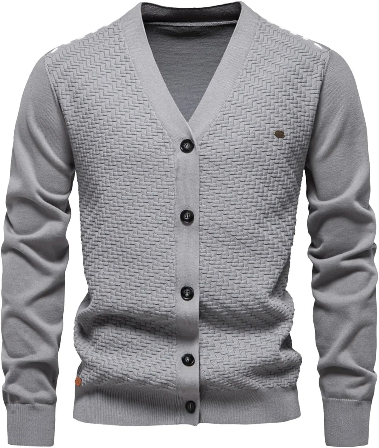 Mens Shawl Collar Cardigan Sweaters Knit Textured Sweater Button Down Long Sleeve Winter Casual Cardigans