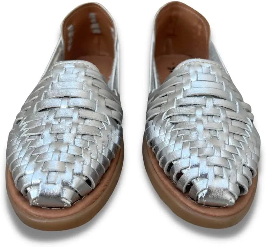 Mexico en la Piel Huarache Sandals for Women - Genuine Leather Handmade Sandals in Metallic Colors Gold, Silver, and Bronze - Comfortable, Water-Resistant, and Casual Slip-On Design