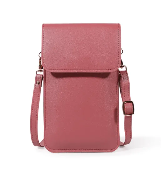 Mini Shoulder Crossbody Bags For Women Casual Solid Color Mobile Phone Bag Long Wallet