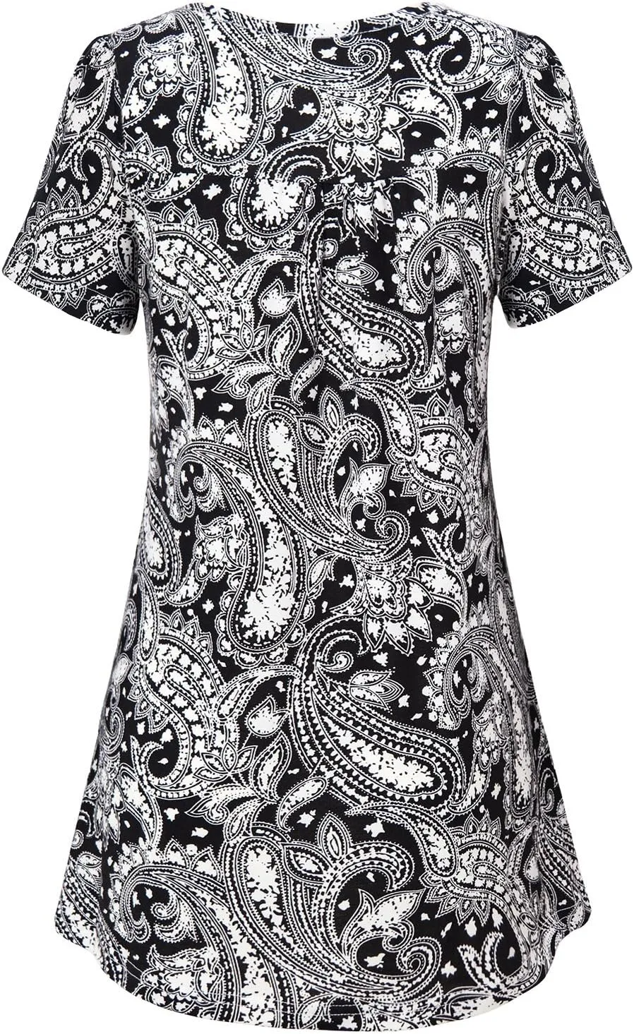 MOQIVGI Womens V Neck Printed Loose Fit Casual Blouse Top Tunic Shirt