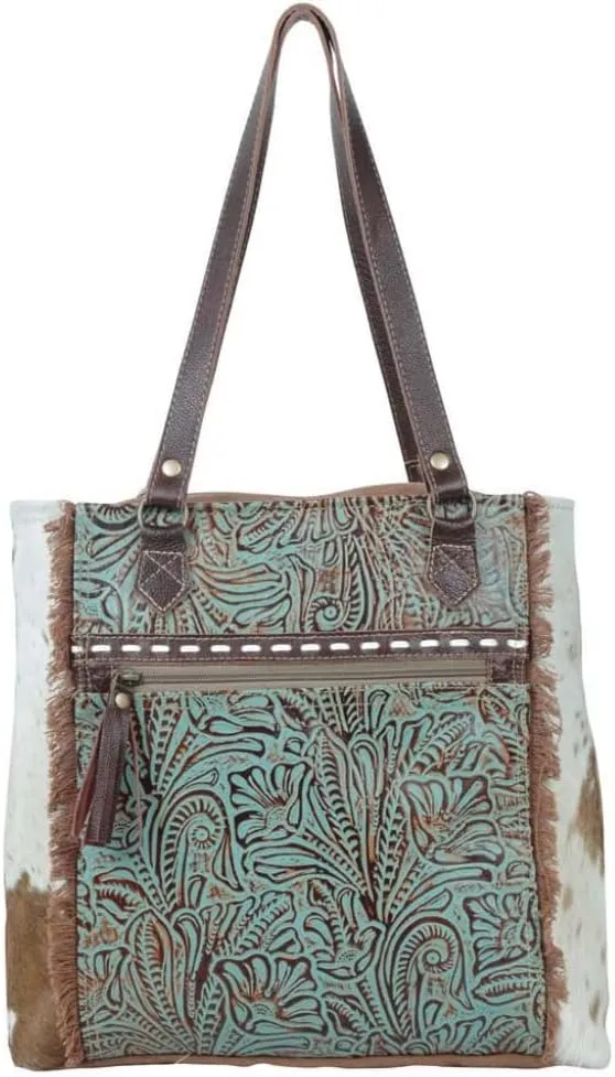 Myra Bag Amethyst Canvas And Hairon Bag S-5213