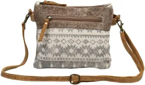 Myra Bag Floral Upcycled Canvas & Cowhide Leather Small Crossbody Bag S-1219