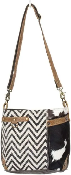 Myra Bag Galeecha Shoulder Bag Chevron Cow