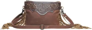 Myra Bag Mocha Dash Hand-Tooled Crossbody Bag for Women S-5749