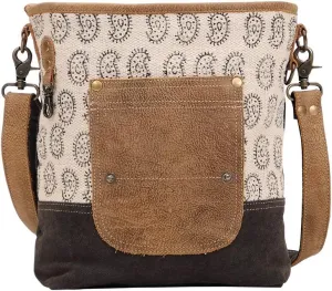 Myra Bag Tango Print Upcycled Canvas & Leather Shoulder Bag S-1436