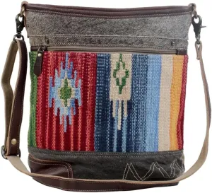 Myra Bag Technicolor Shoulder Bag Upcycled Cotton & Hair Leather S-3060