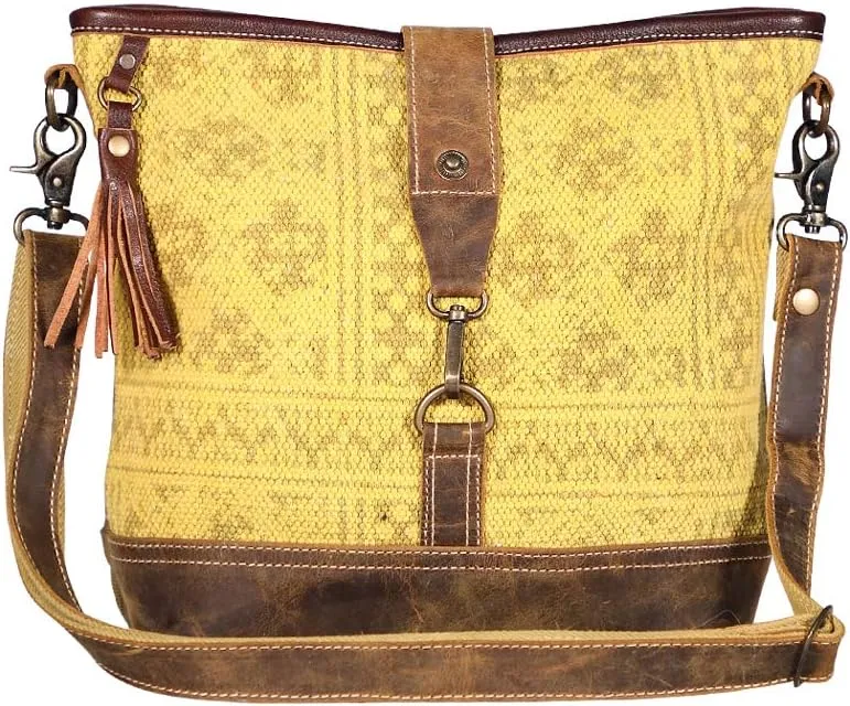 Myra Bags Fervor Canvas, leather & Rug Shoulder Bag S-1939