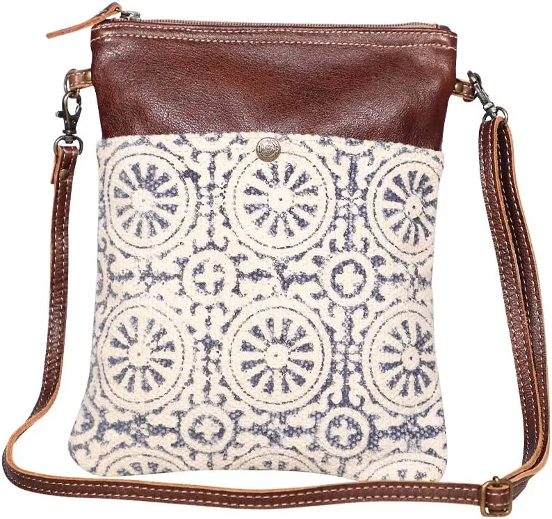 Myra Bags Ruggy Canvas, leather & Rug Crossbody Bag S-1986