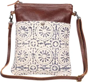 Myra Bags Ruggy Canvas, leather & Rug Crossbody Bag S-1986
