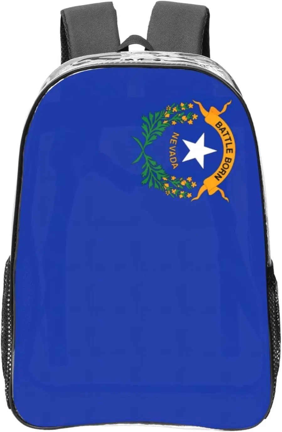 Nevada State Flag print Clear Backpack for Stadium Events, Small Clear Backpack for Concert Festival Sports