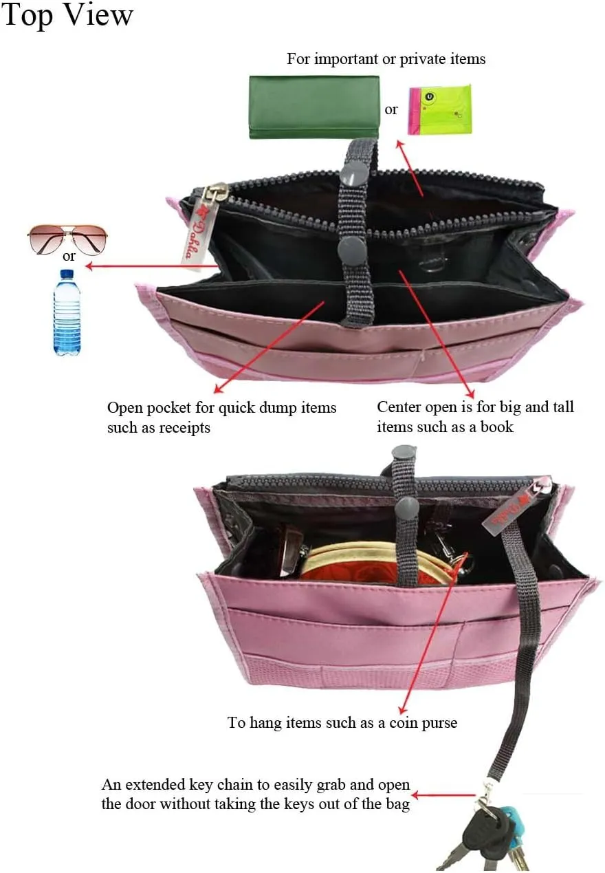 Nifty Patented Handbag Purse Organizer Insert - 18 Compartments