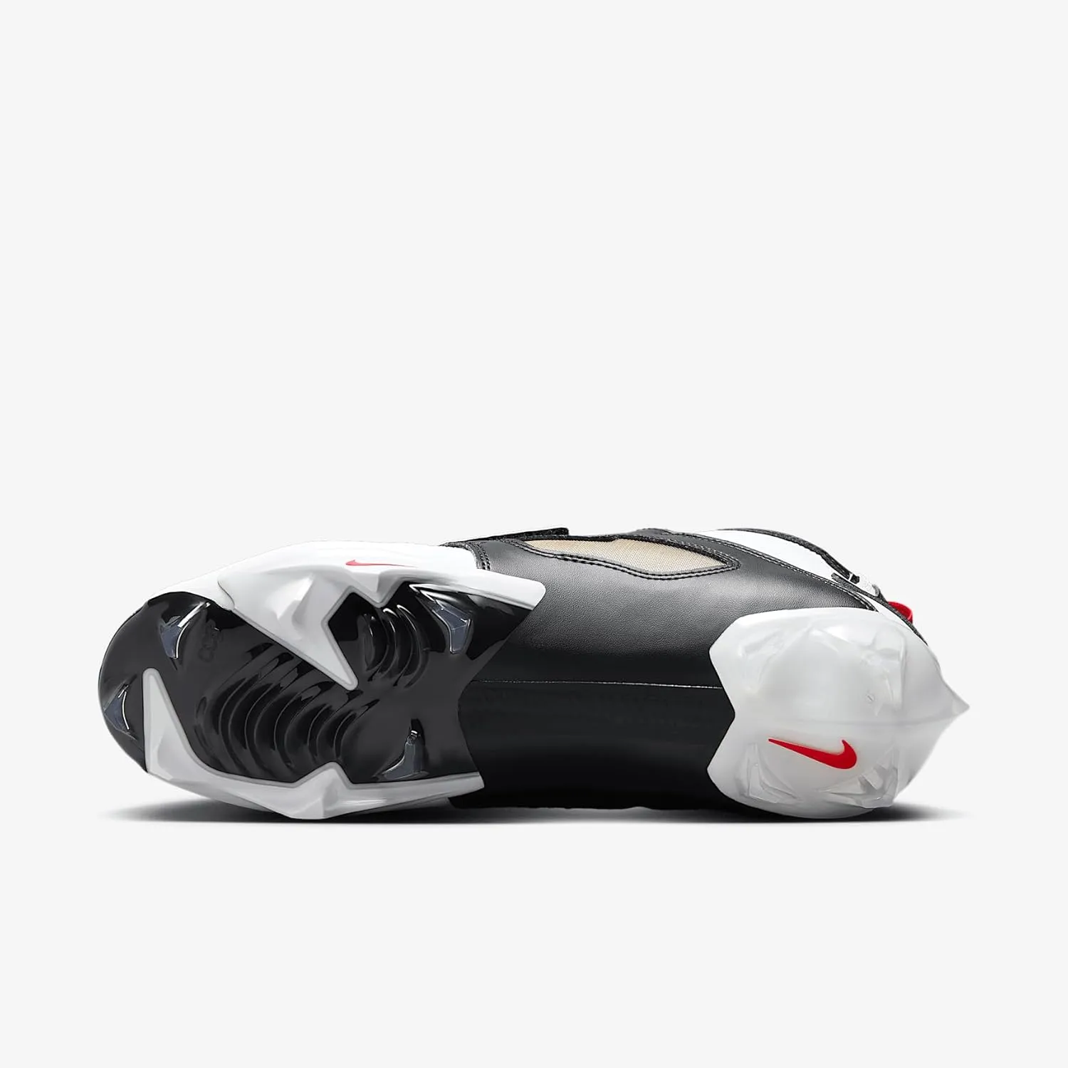 Nike Diamond Turf 93 TD Football Shoes (HF5298-100, White/Black/Metallic Gold/Fire Red)
