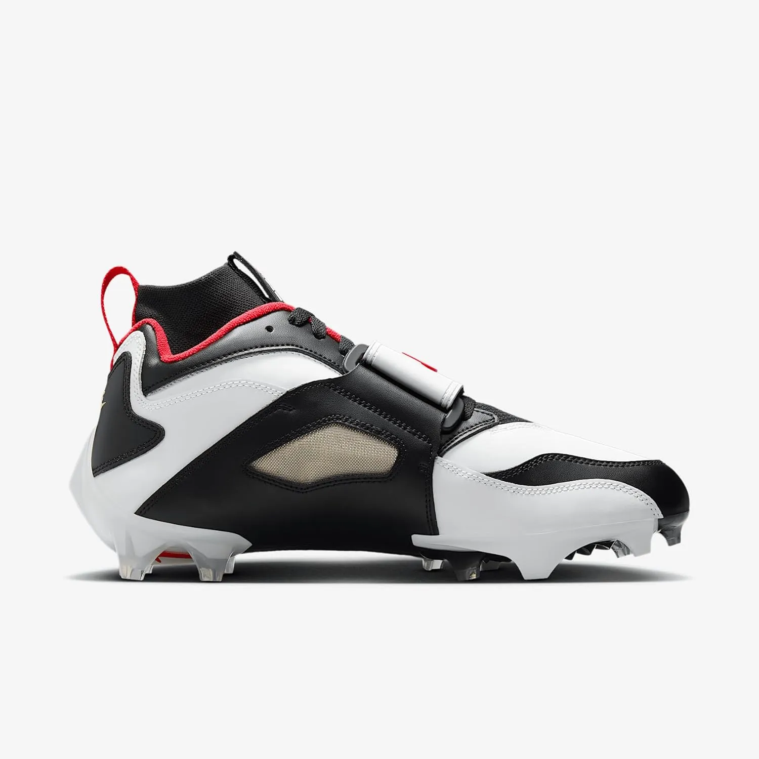 Nike Diamond Turf 93 TD Football Shoes (HF5298-100, White/Black/Metallic Gold/Fire Red)