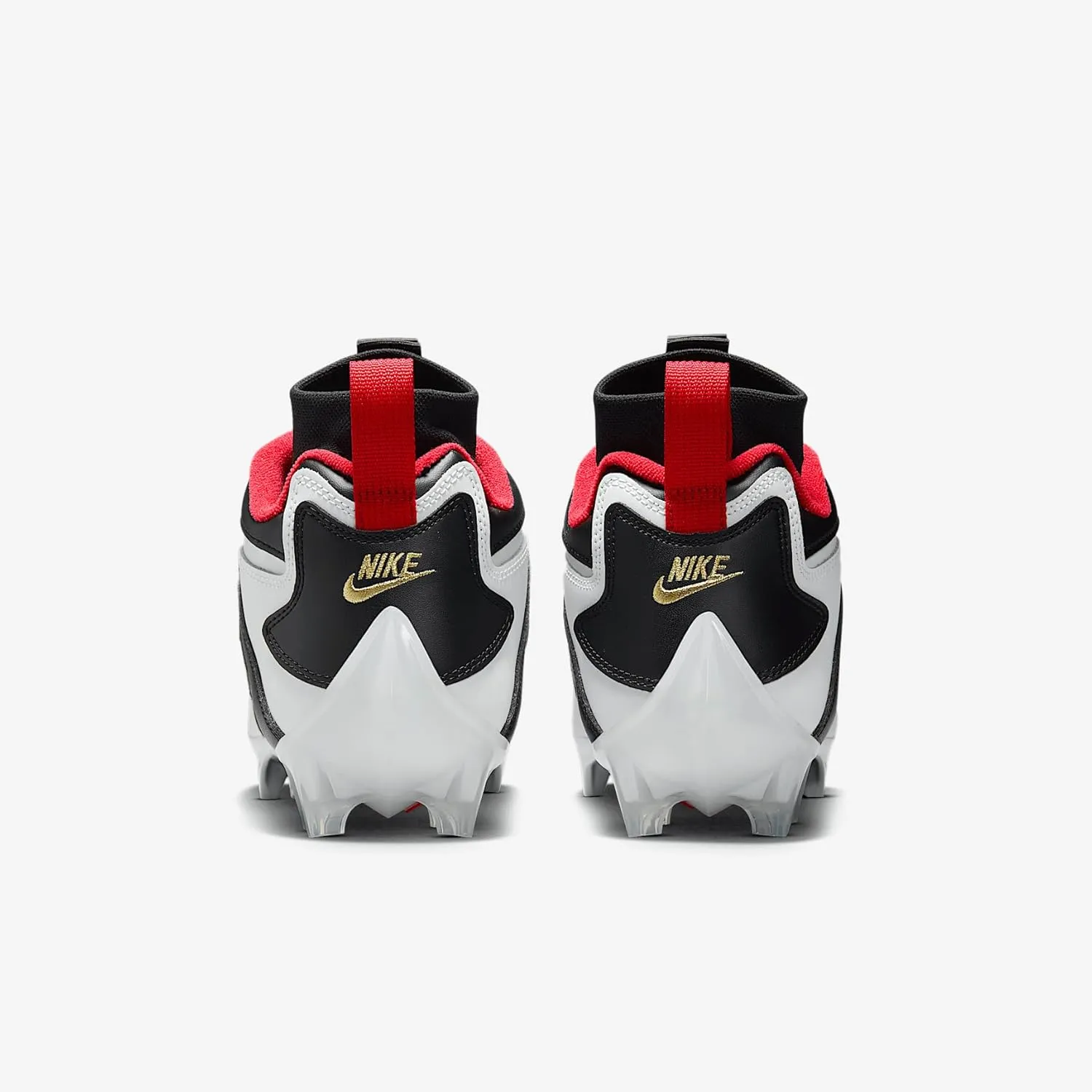 Nike Diamond Turf 93 TD Football Shoes (HF5298-100, White/Black/Metallic Gold/Fire Red)