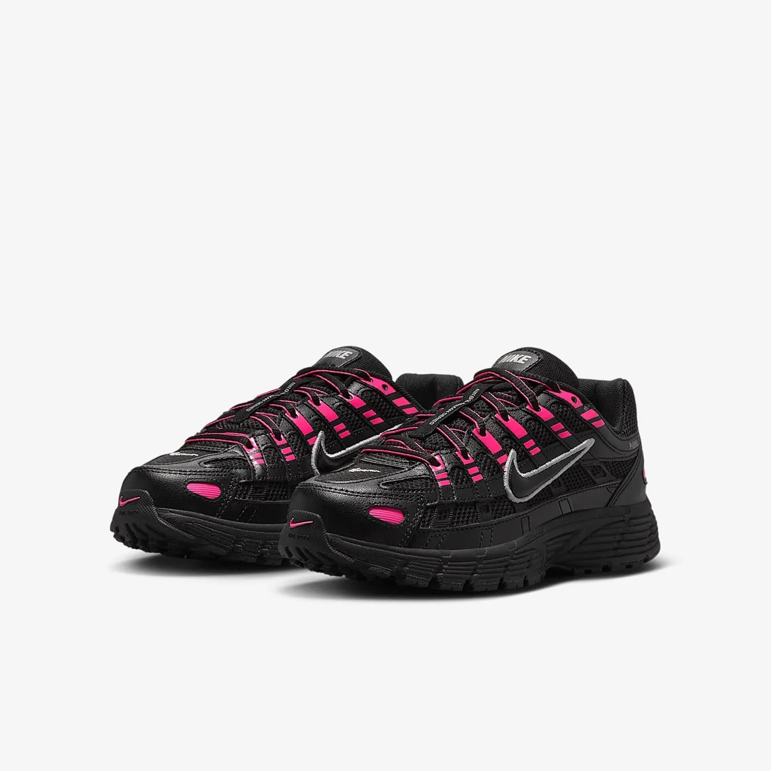 Nike P-6000 Big Kids' Shoes (HV5064-600, Pink Blast/Metallic Silver/Black)