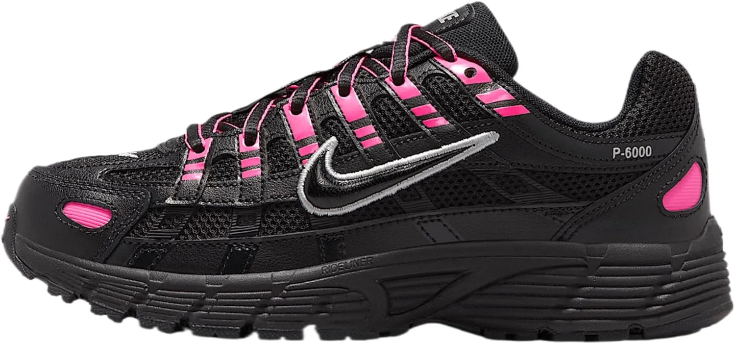 Nike P-6000 Big Kids' Shoes (HV5064-600, Pink Blast/Metallic Silver/Black)