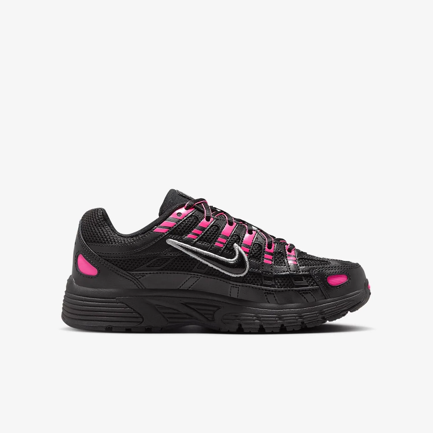 Nike P-6000 Big Kids' Shoes (HV5064-600, Pink Blast/Metallic Silver/Black)