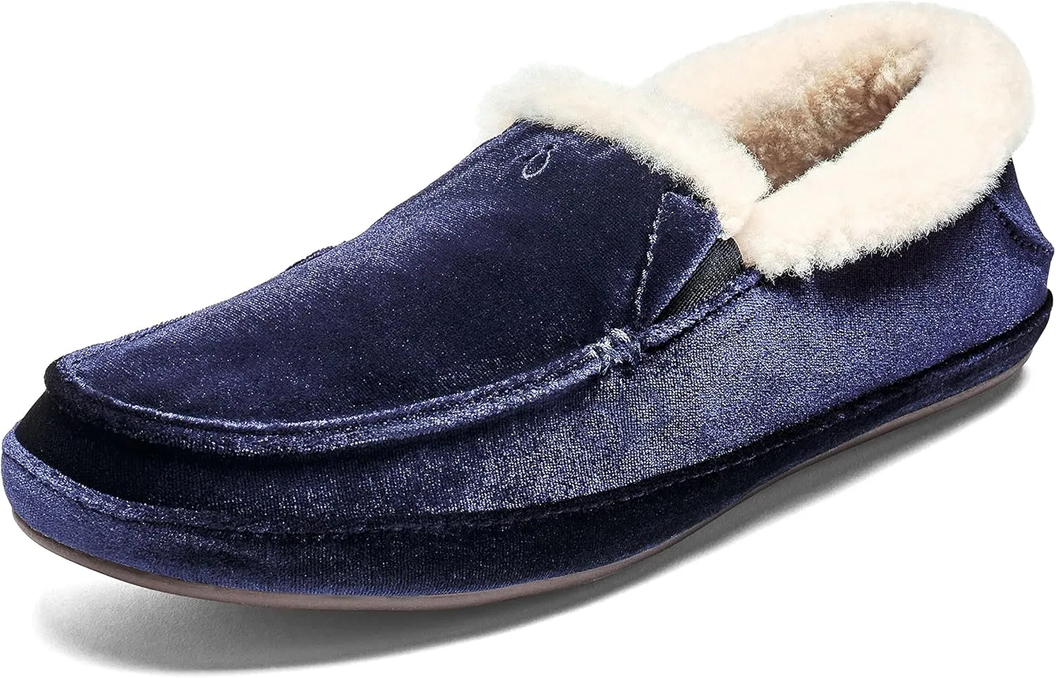 OLUKAI Ku'una Lanui Women's Slipper, Soft Velvet & Dual-Density PU Footbed for All-Day Comfort, Breathable & Supportive Drop-In-Heel, Cute & Casual Slip-On Design