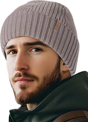 OUTDOOR SHAPING Merino Wool Beanie for Men & Women, Unisex Daily Cuffed Plain Knit Hat, Soft Warm Winter Hat