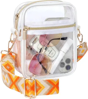 PACKISM Clear Bag for Stadium Events - Clear Purses for Women Stadium Crossbody Messenger Bag for Concerts Sporting Events