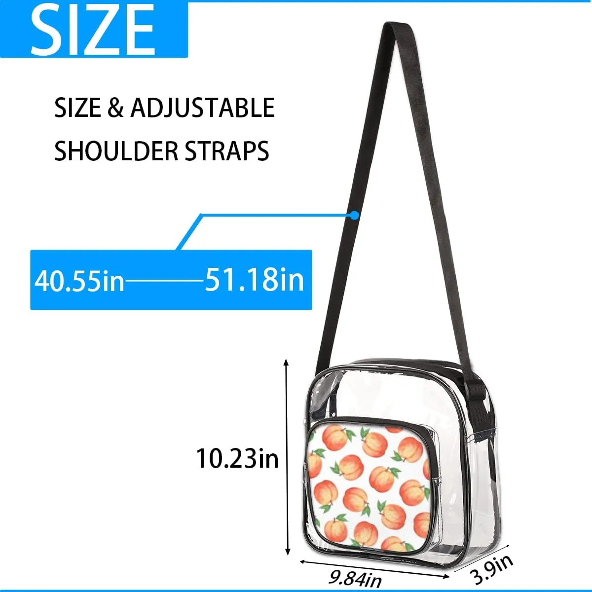 Paw Print Cute Cartoon Dog Clear Crossbody Bag Clear Messenger Bag Shoulder Bags Clear Purse Stadium Approved