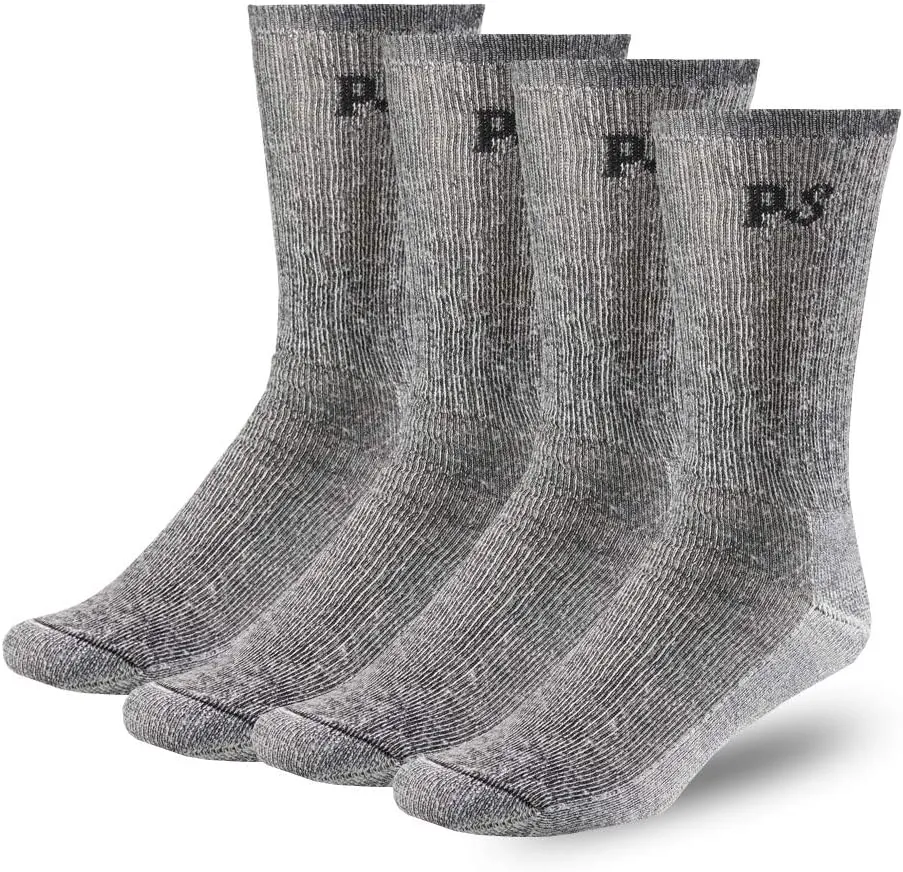 People Socks Men's Women's Merino wool crew socks 4 pairs 71% premium with Arch support Made in USA