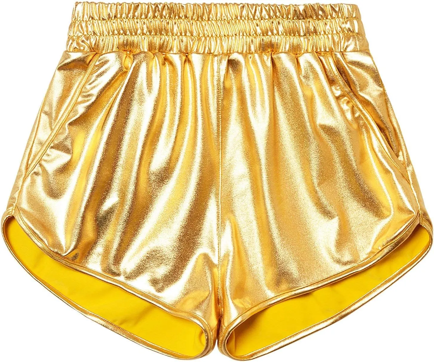 PESION Women's Metallic Shiny Shorts Sparkly Rave Hot Short Pants