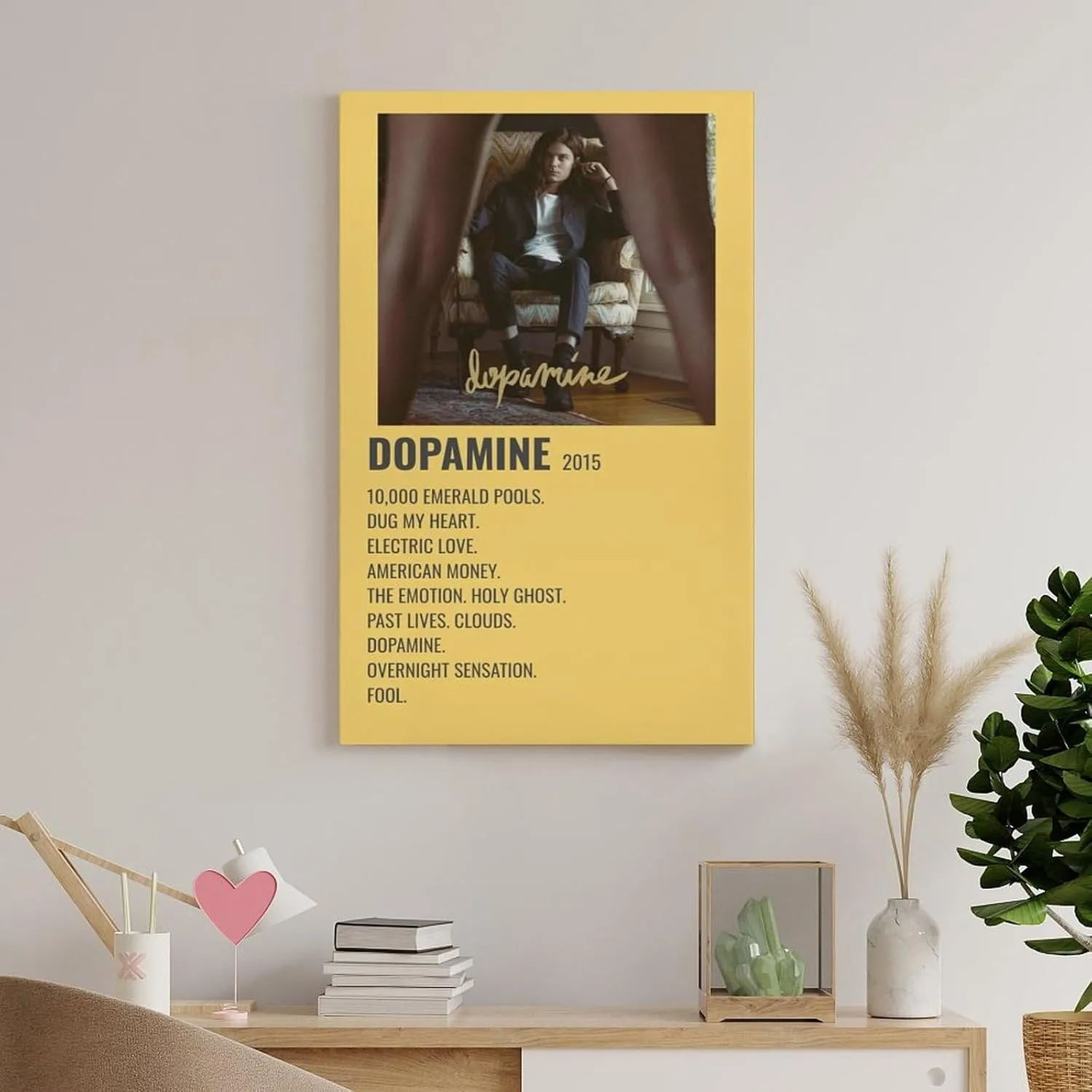 PFFLKPL Dopamine - BØRNS 2015 Canvas Poster Bedroom Decor Sports Landscape Office Room Decor Gift Unframe-style20x30inch(50x75cm)
