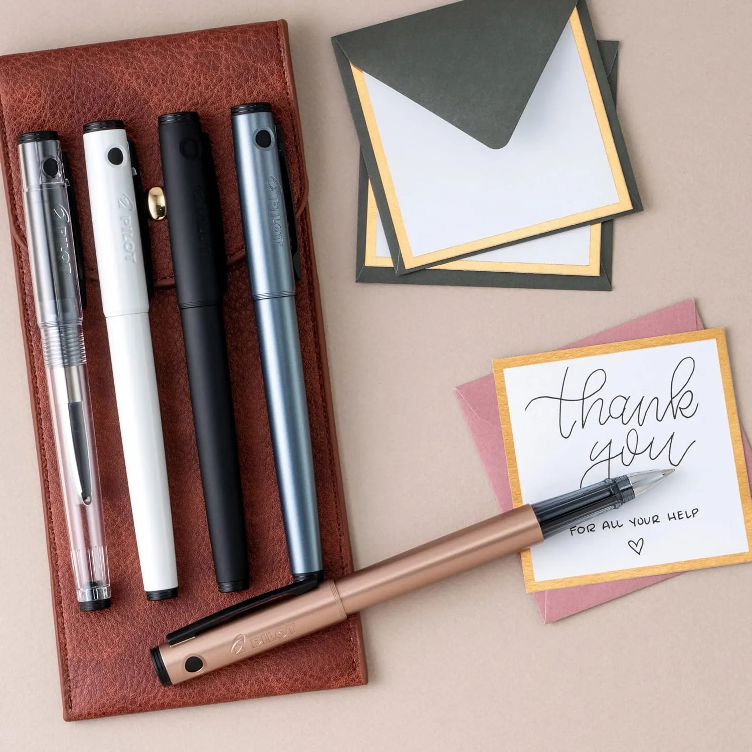 PILOT Explorer Lightweight Fountain Pen in Gift Box; Gold Barrel, Medium Nib (16916)