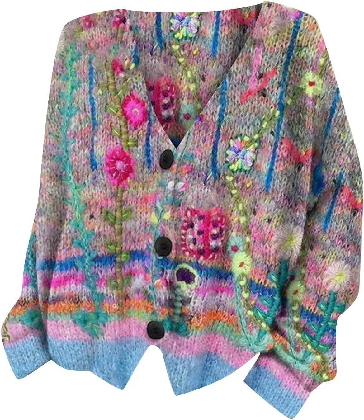 Plus Size Sweater,Women's Cardigan Sweater Casual Open Front Button-Down Long Sleeve Oversized Knit Cardigans