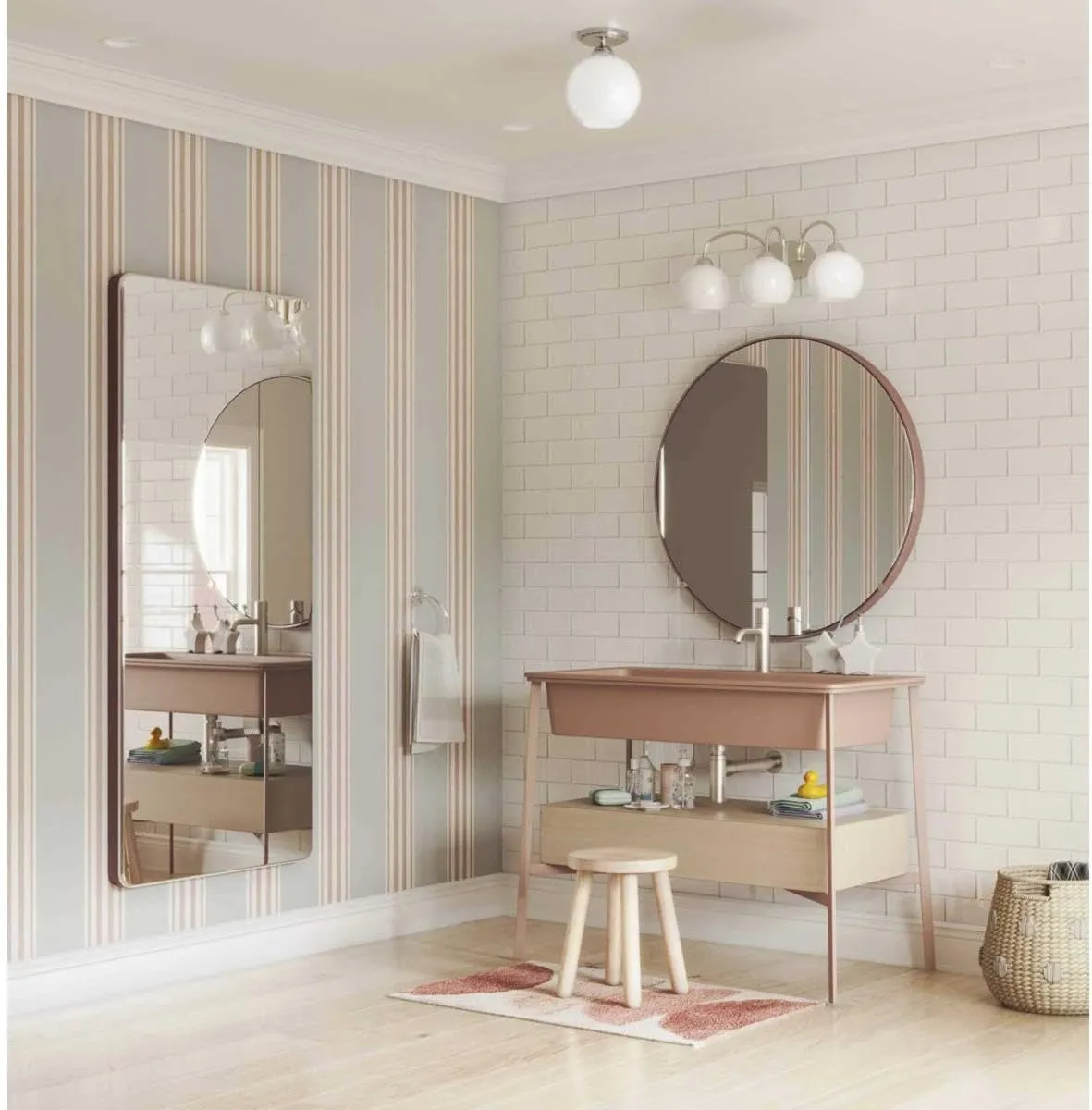 Progress Lighting P300086-009 Carisa Three-Light Bath, Brushed Nickel