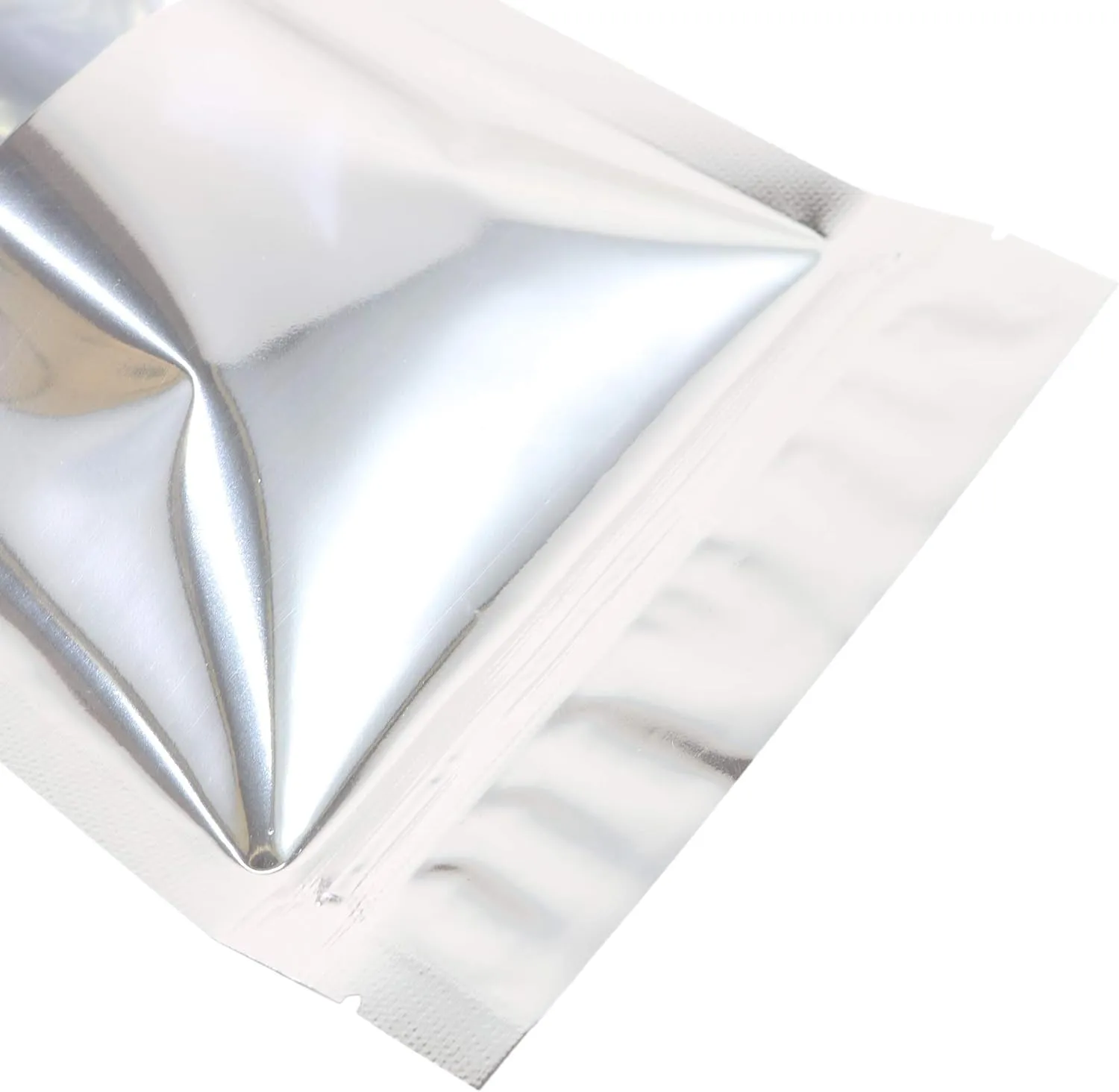 QQ Studio 100 Shiny Colored Aluminum Mylar Foil Clear Window Reclosable QuickQlick™ Stand-Up Bags (4.25" x 6.25", Silver)