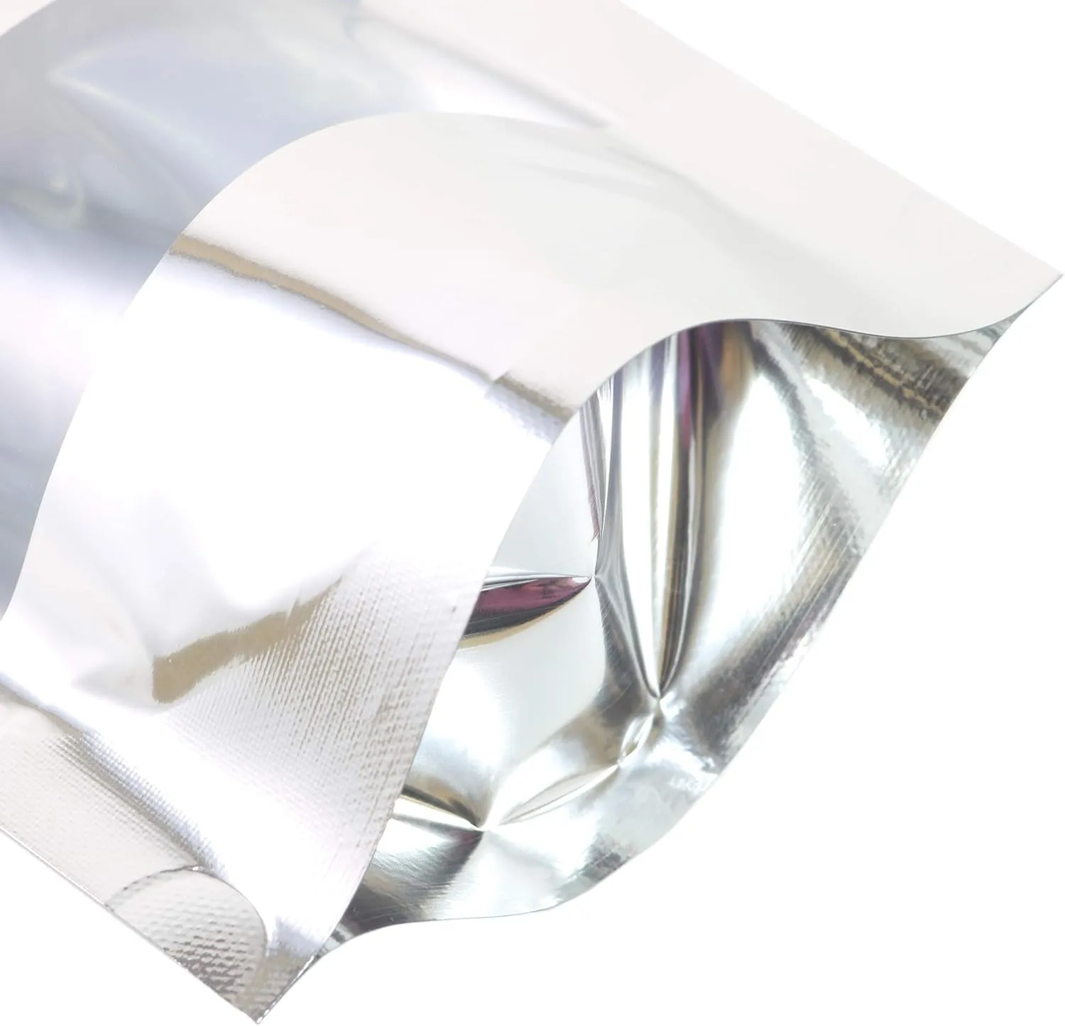 QQ Studio 100 Shiny Colored Aluminum Mylar Foil Clear Window Reclosable QuickQlick™ Stand-Up Bags (4.25" x 6.25", Silver)