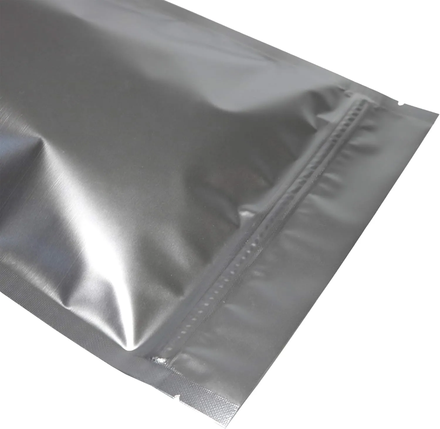QQ Studio 100PCS Matte Double-Sided Colored Stand-Up Resealable QuickQlick™ Bags (12x18cm (4.7x7.1"), Silver)