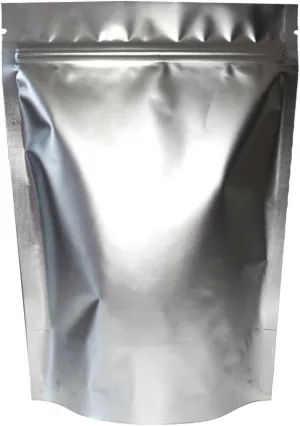 QQ Studio 100PCS Matte Double-Sided Colored Stand-Up Resealable QuickQlick™ Bags (12x18cm (4.7x7.1"), Silver)